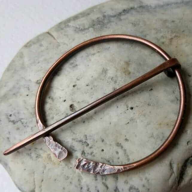 Copper Pennanular Scarf, Cowl, Shawl Pin Viking style - Image 1