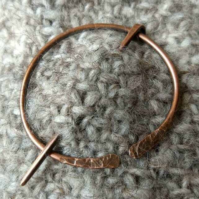 Copper Pennanular Scarf, Cowl, Shawl Pin Viking style - Image 3