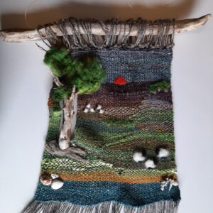 handspun weaving on driftwood - handmade by Helbies Handmade (view 4)