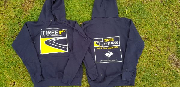 Tiree 10k & Half Marathon ladies hoodie - deep navy - handmade by Tiree Fitness