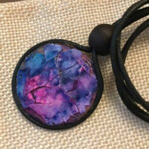 Hand Painted Egg Shell Pendant - handmade by Camella Crafts