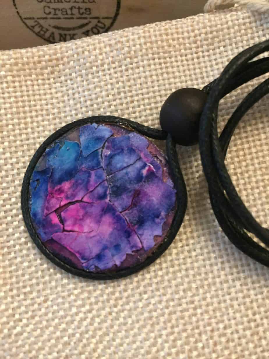 Hand Painted Egg Shell Pendant - handmade by Camella Crafts