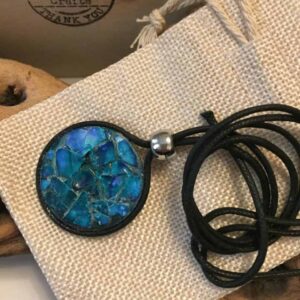 Hand Painted Egg Shell Pendant - handmade by Camella Crafts (view 2)