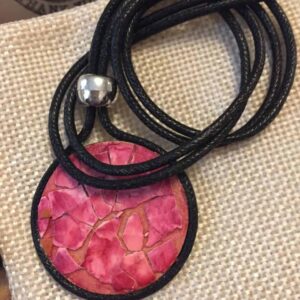 Hand Painted Egg Shell Pendant - handmade by Camella Crafts
