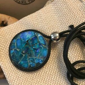 Hand Painted Egg Shell Pendant - handmade by Camella Crafts