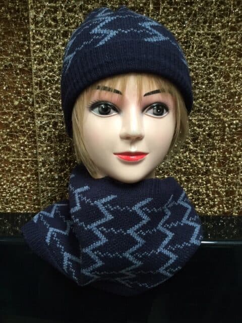 Navy ZigZag Neck Warmer