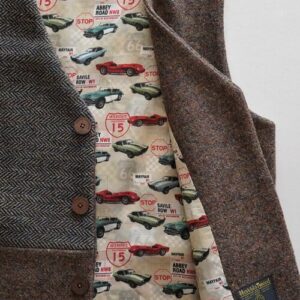 Harris Tweed Waistcoat - Transatlantic Autos - handmade by Elaine Mackenzie & Co (view 7)