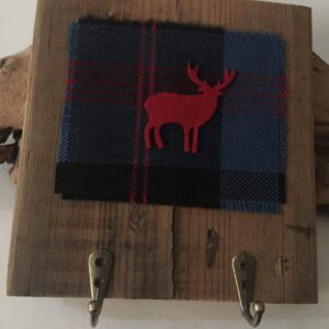 Tartan Stag Key Holder - handmade by Camella Crafts