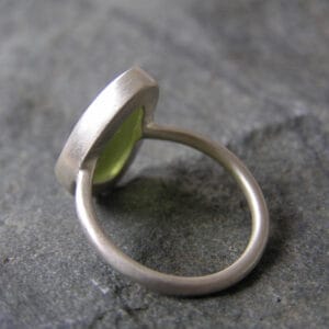 Green Sea glass Ring Handmade in Recycled Sterling Silver - handmade by Hazel's Sea Jewellery (view 3)
