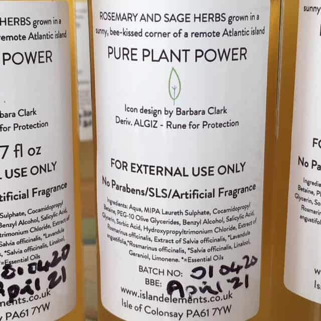 Rosemary and Sage Shampoo - handmade by Island Elements (view 2)