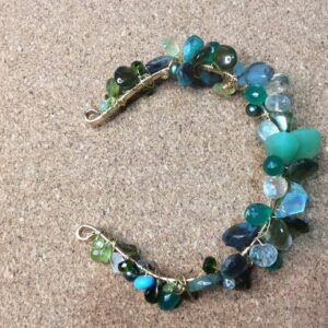 Gold Vermeil wire wrap bracelet - handmade by Designs on Benbecula (view 3)