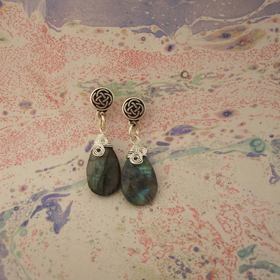 Celtic Style Earrings with Labradorite by Indigo Berry
