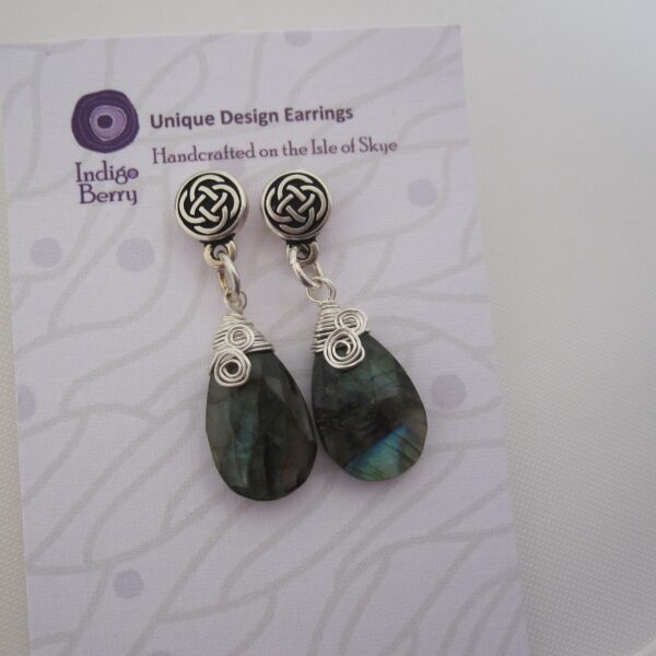Celtic Style Earrings with Labradorite by Indigo Berry