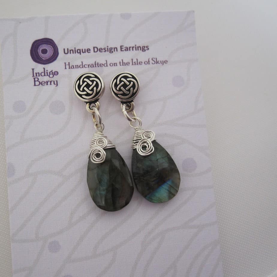 Celtic Style Earrings with Labradorite by Indigo Berry