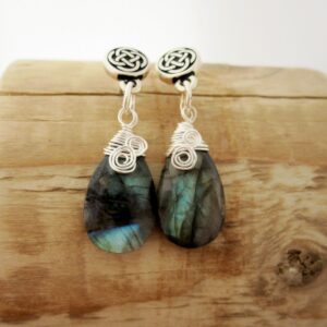 Celtic Style Earrings with Labradorite by Indigo Berry