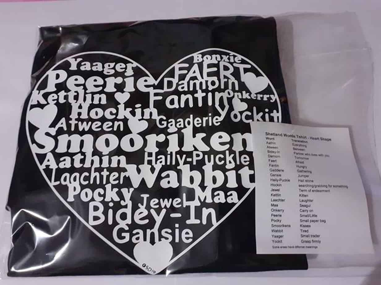 Shetland Dialect Heart t-shirt - Image 1