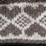 Hand knitted fair-isle hearts headband