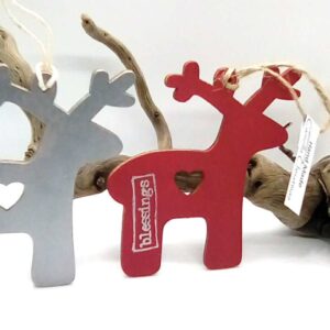 Wooden Reindeer Christmas Tree Decorations - Image 2