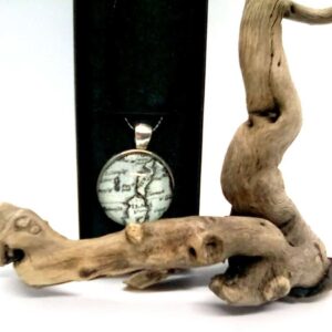 Jura, Islay and Colonsay Old Map pendant - handmade by Camella Crafts (view 2)