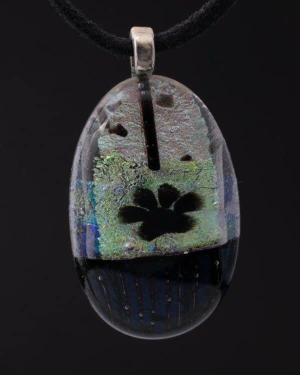 Dichroic fused glass pendant - handmade by A little bit of glass