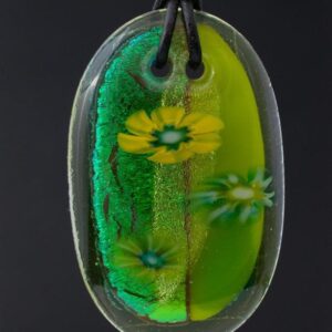 Dichroic fused glass pendant - handmade by A little bit of glass