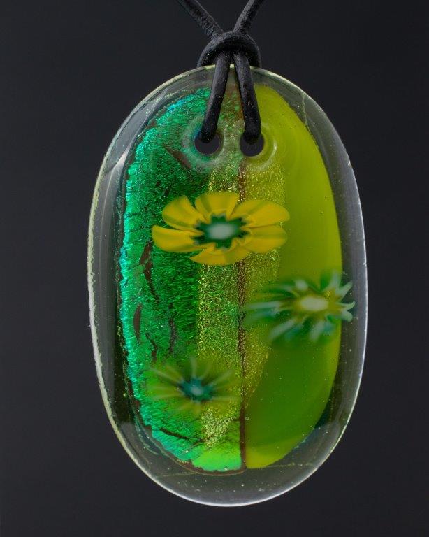 Dichroic fused glass pendant - handmade by A little bit of glass