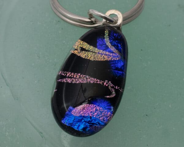 Fused Glass Keyring - handmade by A little bit of glass