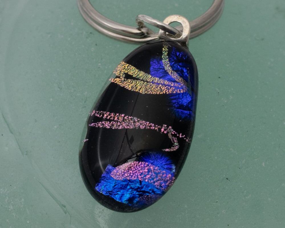 Fused Glass Keyring - handmade by A little bit of glass