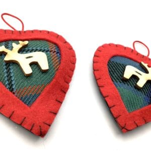 Christmas Tartan StagHeart Decoration - Image 2
