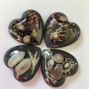 Chunky love heart beach brooch, resin jewellery from Shetland. - handmade by Sarah Kay Arts (view 4)