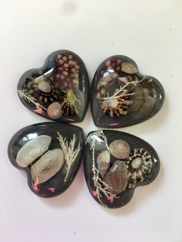 Chunky love heart beach brooch, resin jewellery from Shetland. - handmade by Sarah Kay Arts (view 4)