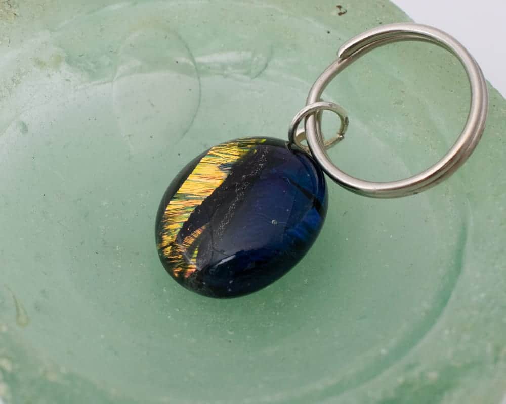 Fused Glass Keyring - handmade by A little bit of glass