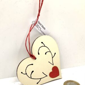Wooden Antler Heart Decoration - Image 3