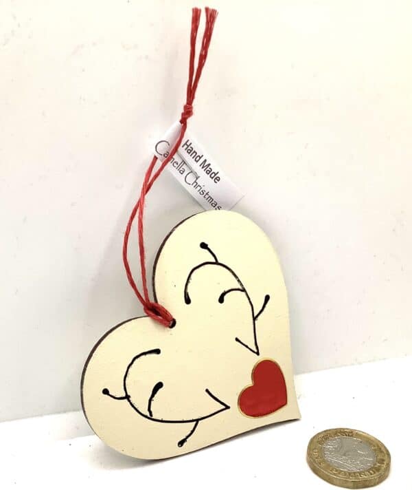 Wooden Antler Heart Decoration