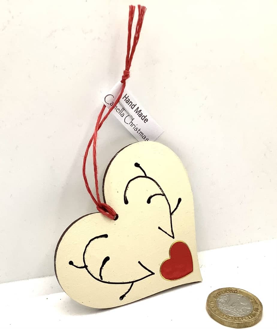 Wooden Antler Heart Decoration - Image 3