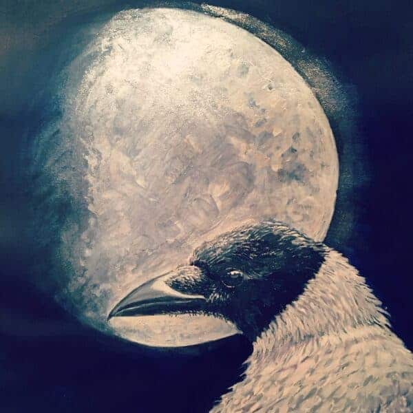 The crow and the moon
