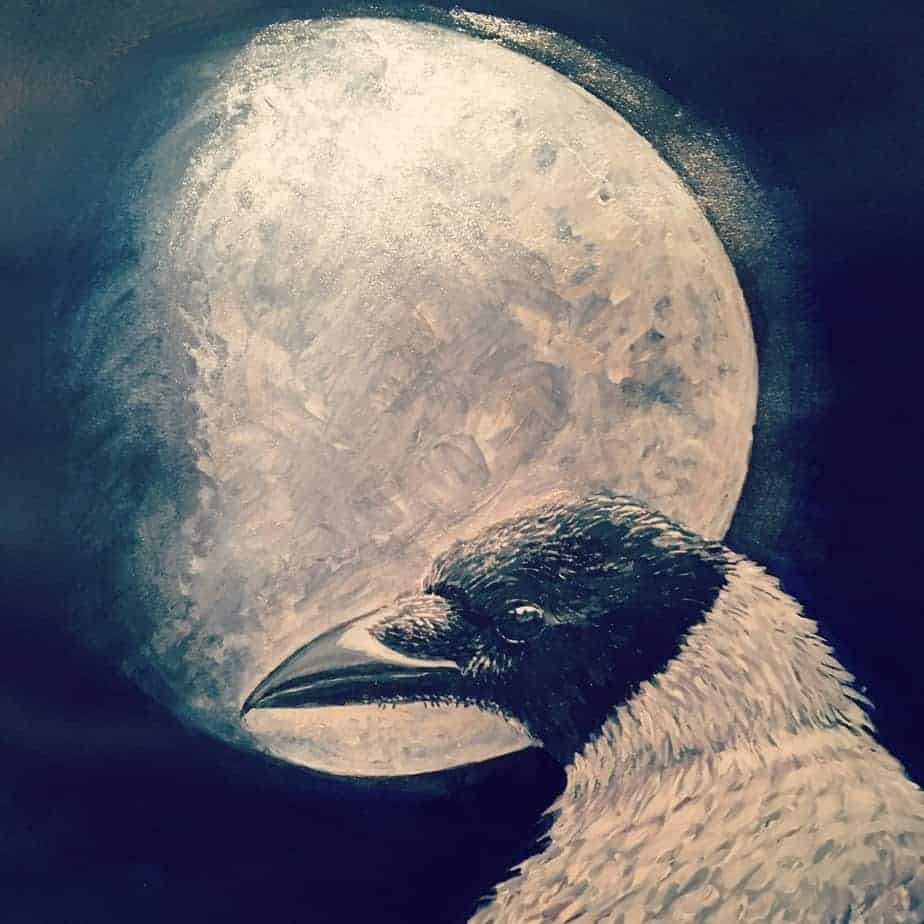 The crow and the moon - Image 1