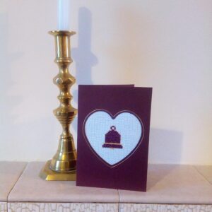 Christmas Bell card - Maroon - handmade by Christie Country Crafts (view 2)