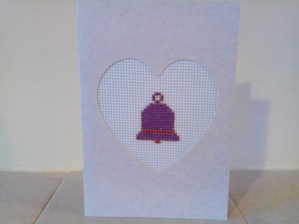 Christmas Bell Card - lavender - Image 2