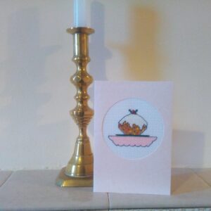 Christmas Pudding Christmas Card - Pink - Image 2