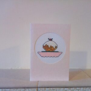 Christmas Pudding Christmas Card - Pink - Image 3