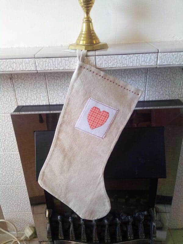 Country Hearts Christmas Stocking