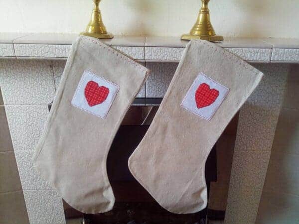 Country Hearts Christmas Stocking