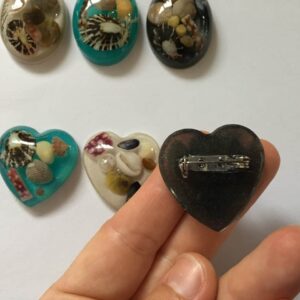 Chunky love heart beach brooch, resin jewellery from Shetland. - handmade by Sarah Kay Arts (view 3)