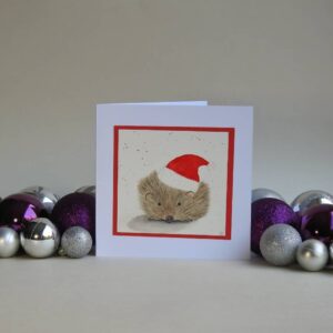 Christmas Card - Hedgehog - handmade by Karen Lambie Artist (view 2)