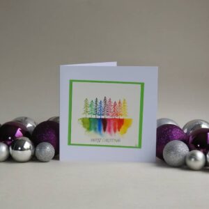Christmas Card - Rainbow Trees SET of 2 cards - Image 3