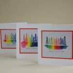 Christmas Card – Rainbow Trees SET of 3 cards