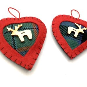 Christmas Tartan StagHeart Decoration - Image 1
