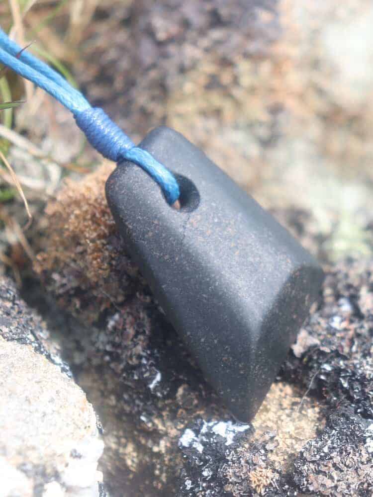 Hebridean Stone pendant - Basalt Black - handmade by Gneiss Things (view 2)