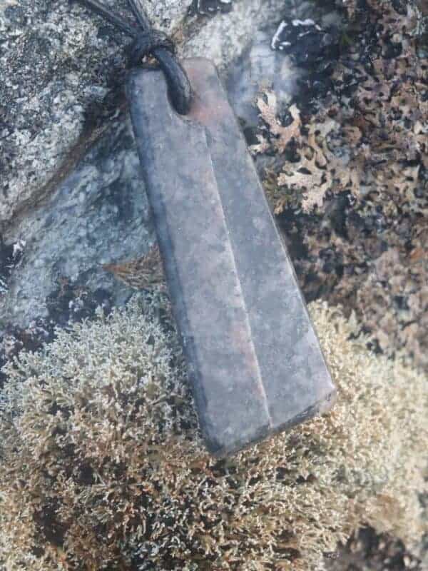 Hebridean Stone pendant - Carved surface - handmade by Gneiss Things (view 2)